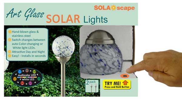 Patented Try-me Solar Light packaging box